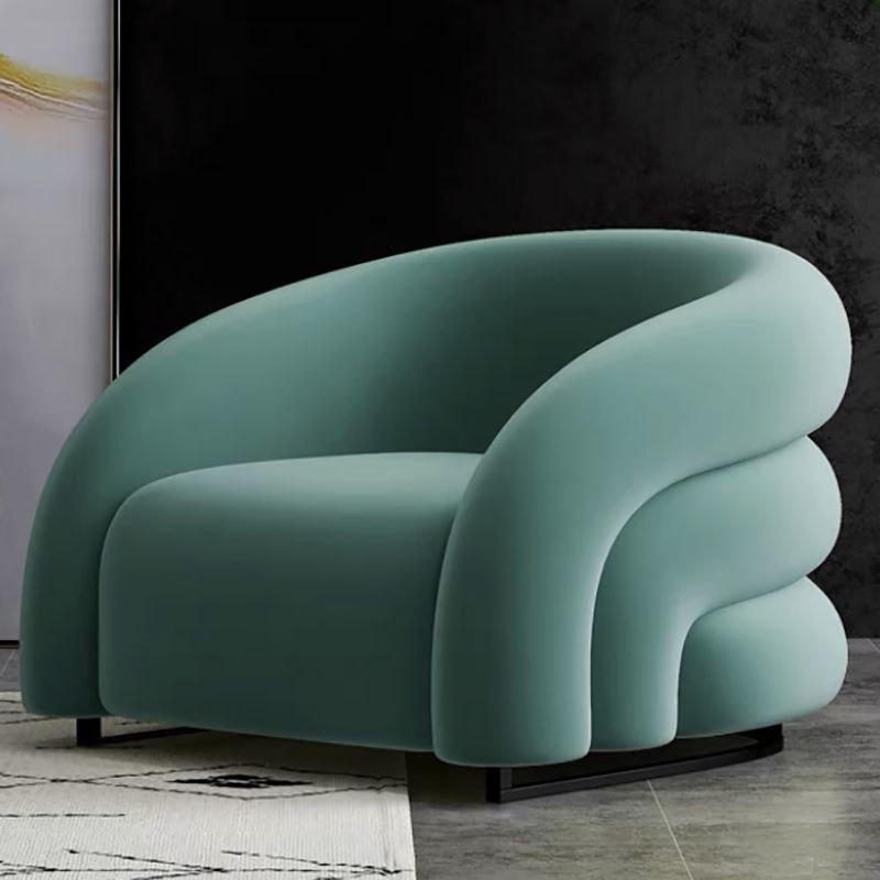 Velvet Barrel Chair 33.85" Wide Arms Included Chair for Living Room