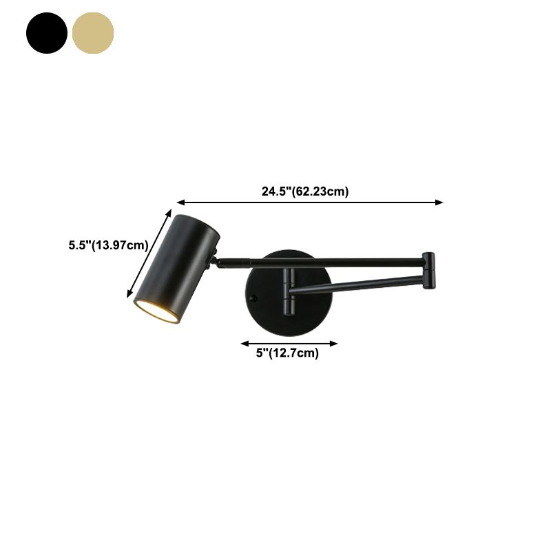 Cylinder Wall Light Sconces Modern Metal 1 Light Wall Mounted Lamp for Bedroom