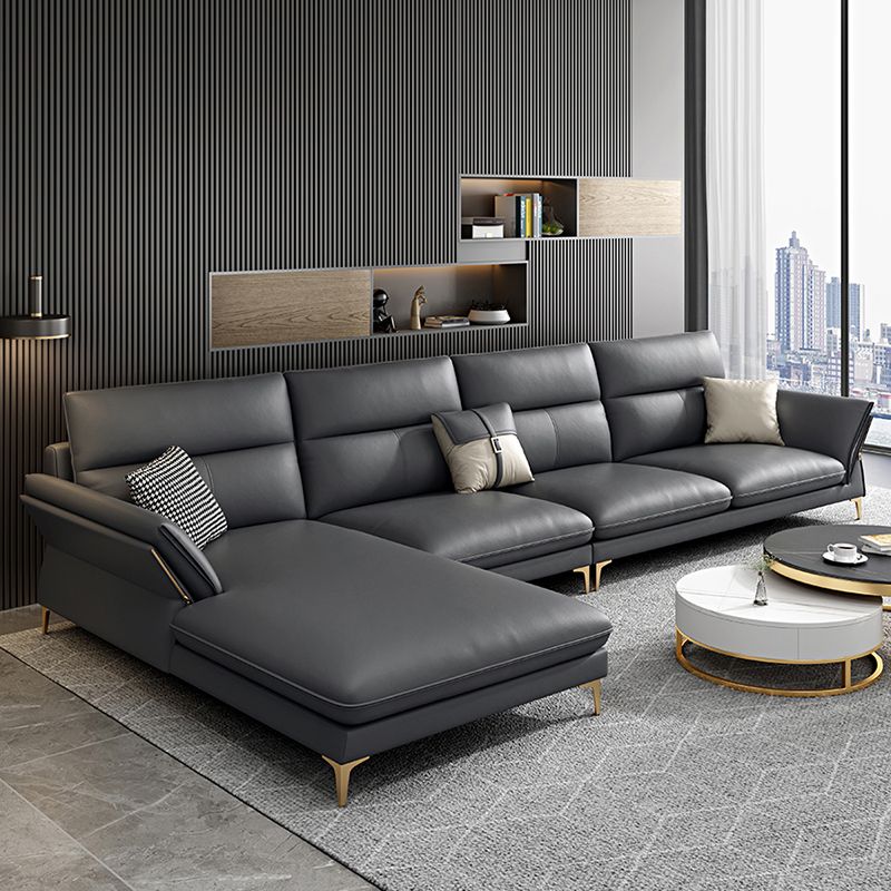 Modernism Sectional Sofa Flared Arm Cushion Back Sectional Sofa