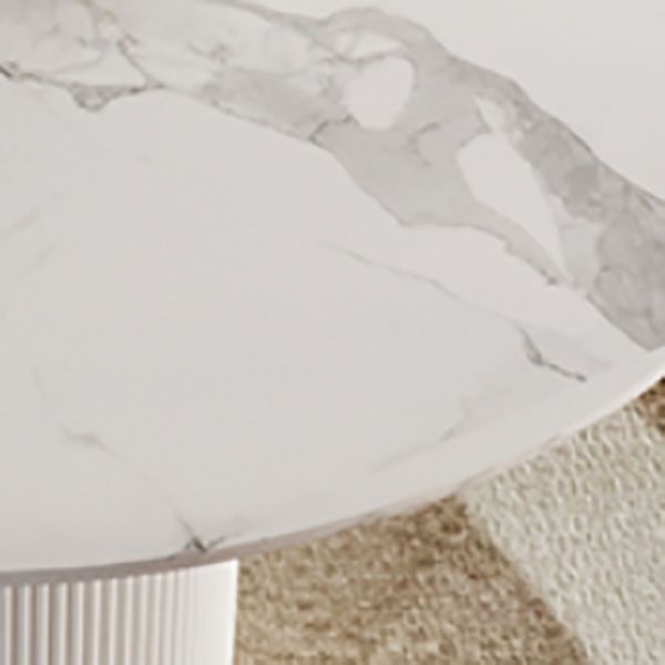 Modern Pedestal White Dining Table Stone Table for Dining Room