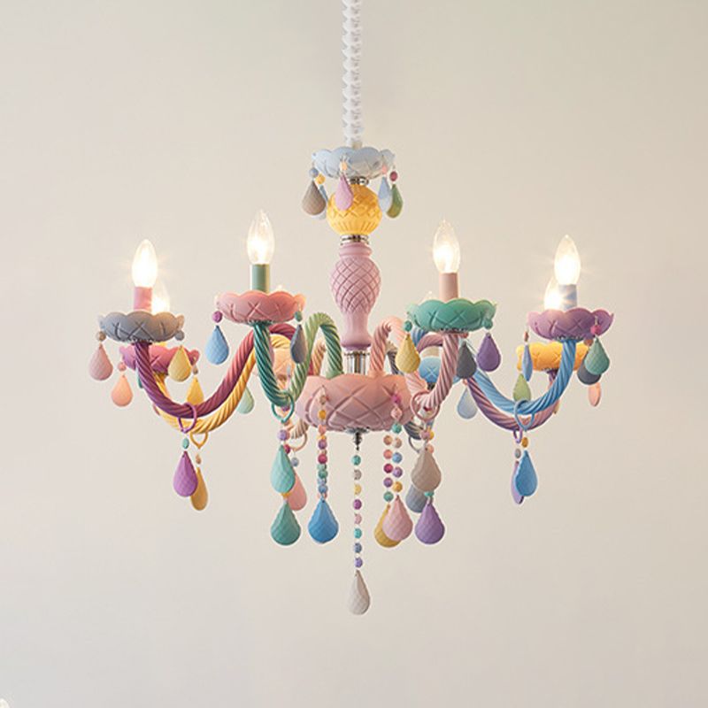 Lamaron lampade a candela del lampadario in metallo multicolore lampada sospesa per soggiorno