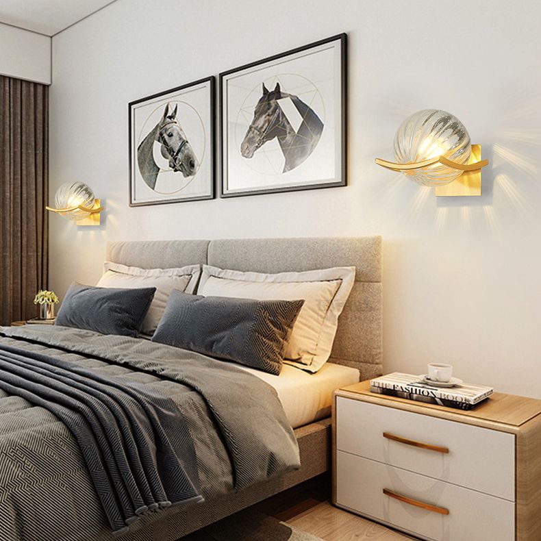7 Inches Height Single Bulb Mini Sconce Light Nordic Style Simplicity Glass Ball Wall Light