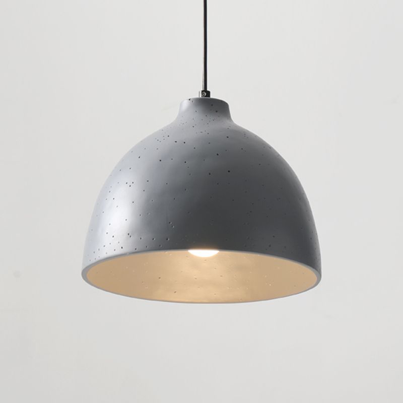 Modern Creative Single Pendant Light Resin Bowl Macaron Hanging Lamp for Dining Room