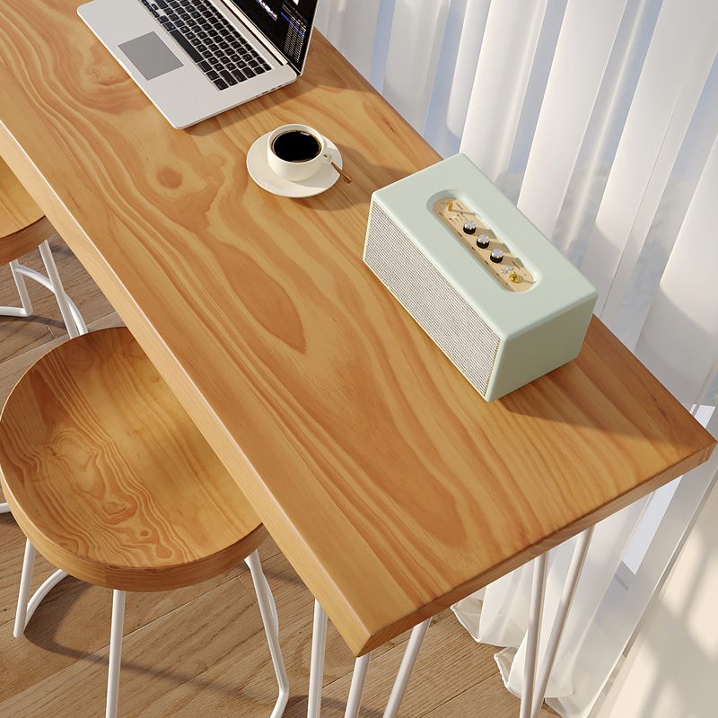 Modern Style Bistro Bar Table Rectangle Wood Metal Base Bar Table for Home