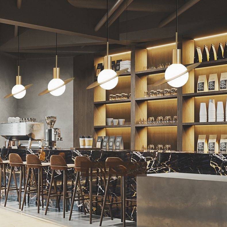 Contemporary Metal Pendant Light Fixture 1-Light Hanging Ceiling Light