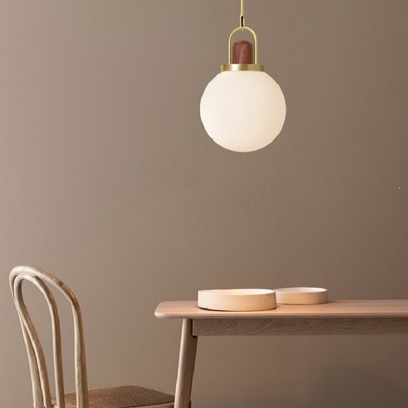 12" Wide Nordic Style Hanging Light Glass Shade 1 Light Pendant Lamp for Bedroom