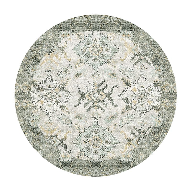 Stylish Red Area Carpet Bohemian Pattern Polyester Rug Anti-Slip Washable Rug for Home Decor