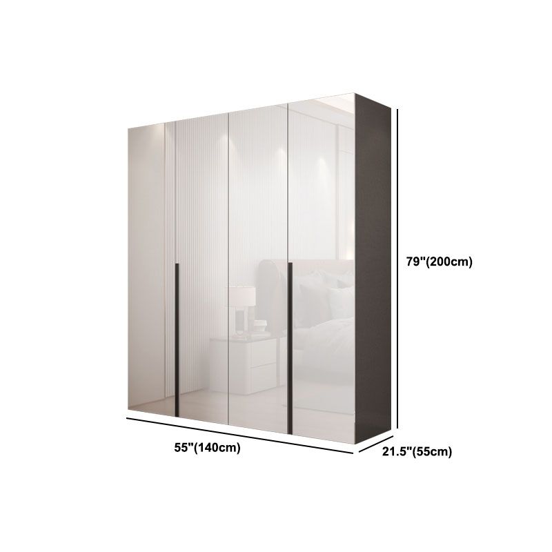 Contemporary Style Wardrobe Cabinet Wood Armoire with Door for Bedroom