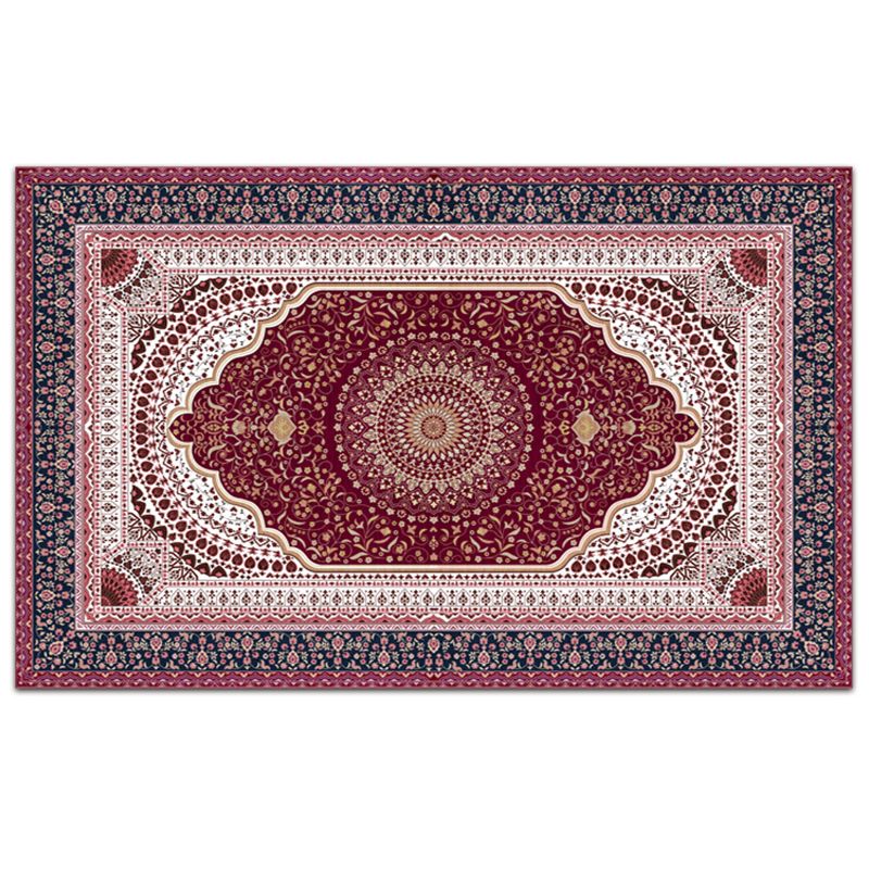 Couleur marocain Concentric Circles Rapis Polyester Tapis en détresse Tapis sans glissement Rapier intérieur pour le salon