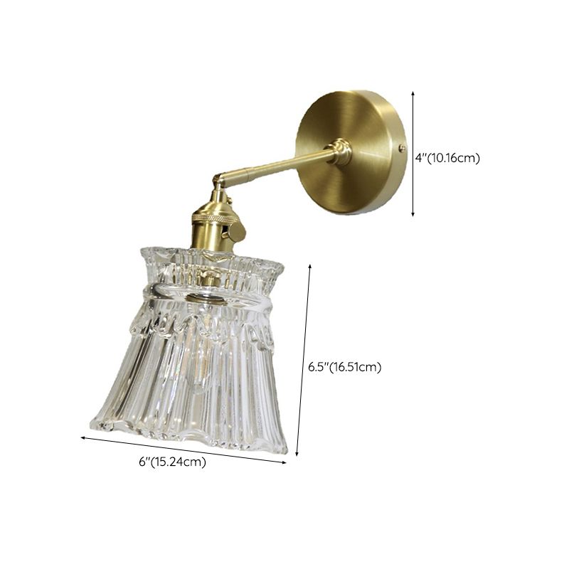 Golden Metallic Lighting Contemporary Glass Wall Light for Dining Room