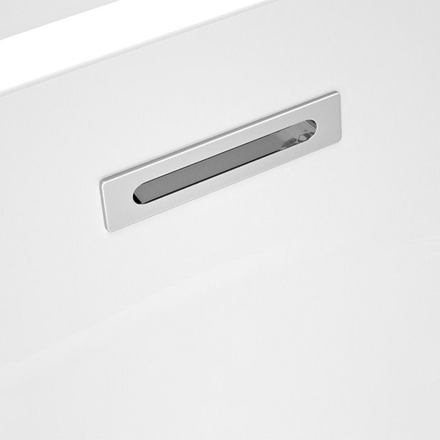 Acrylic Freestanding Bath Oval White Modern Back to Wall Bathtub