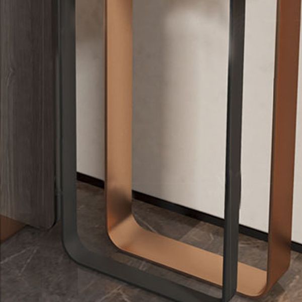Stone Rectangle Console Table 31.5-inch Tall End Table with Stainless Steel Legs
