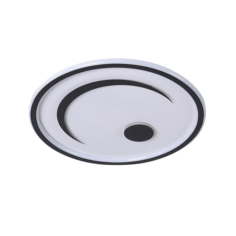 Lampe LED ronde encastrée en acrylique, style nordique, luminaire décoratif d'intérieur, idéal pour une chambre à coucher, noir/or, blanc/lumière chaude