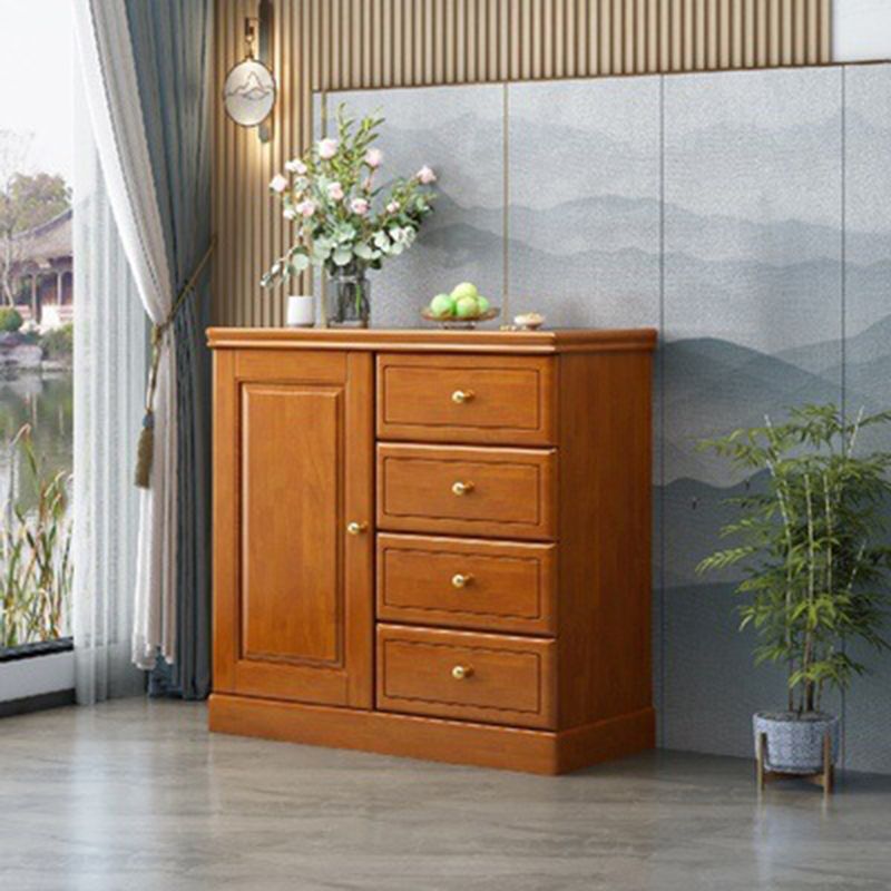 Rubberwood Accent Cabinett with 1 Door 15.74" Wide Modern Side Cabinet