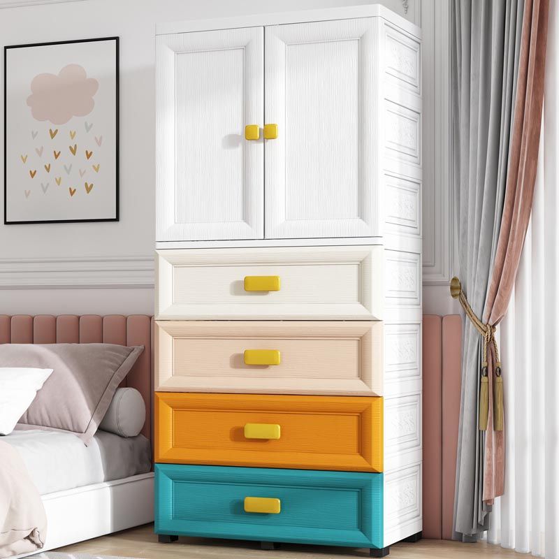 Contemporary Style Wardrobe Plastic Bedroom Wardrobe Closet with Storage