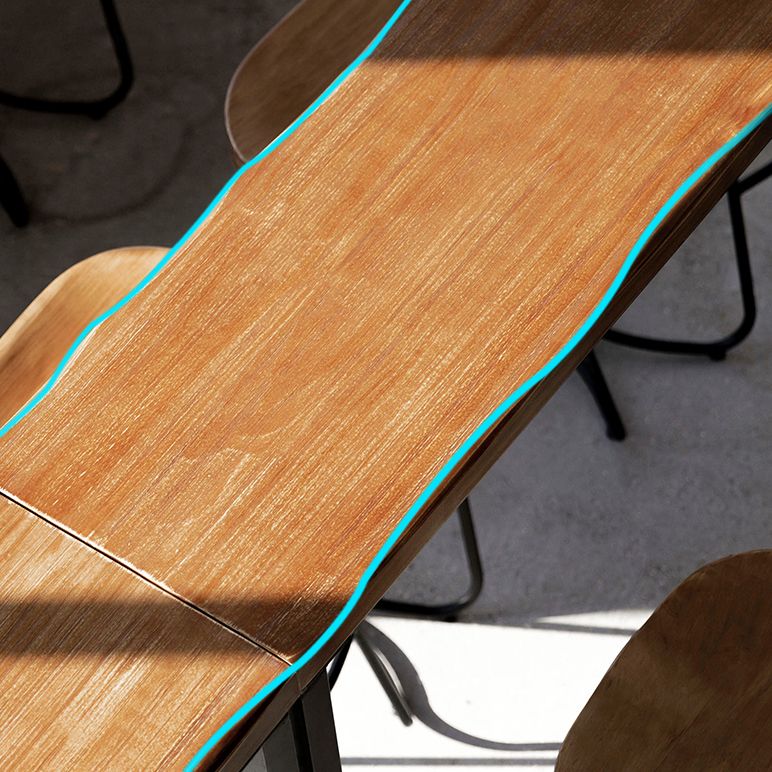 Modern Solid Wood Bar Table Rectangle Dining Table for Kitchen Living Room Coffee Room