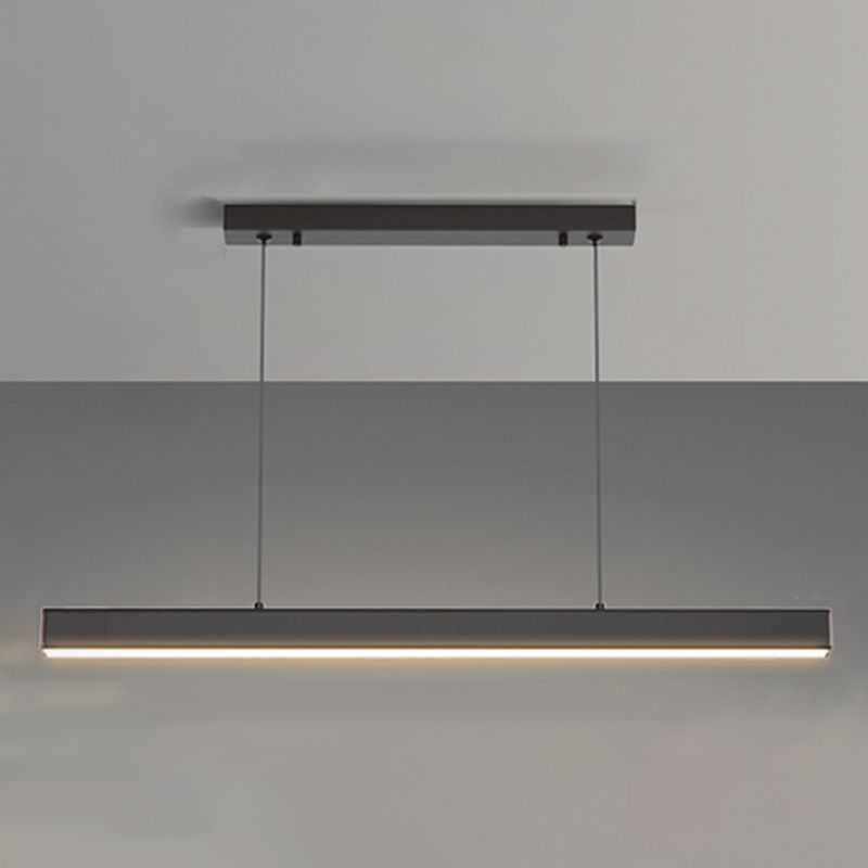Comedor Modern Island Lighture Luz de aluminio lineal negro Luz de aluminio