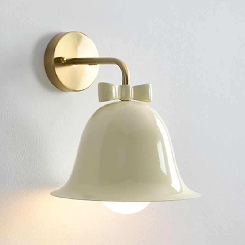 Modern Metal Wall Sconce Bell Shape Wall Light with Glass Shade for Bedroom