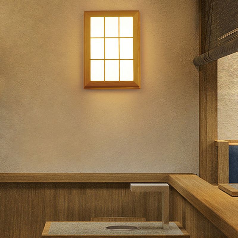 Modern Style Wall Mount Light 1-Light LED Wooden Wall Sconce Light for Living Room