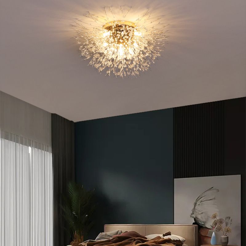 Contemporary Blossom Flush Light Fixture Crystal Flush Mount Lights for Bedroom