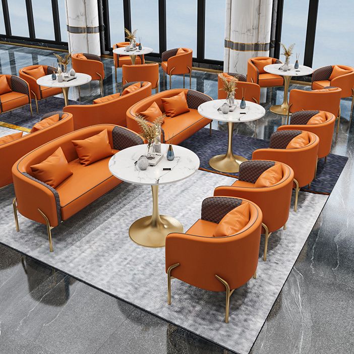 Sintered Stone White Dining Table Luxury Tulip Base Table for Dining Room