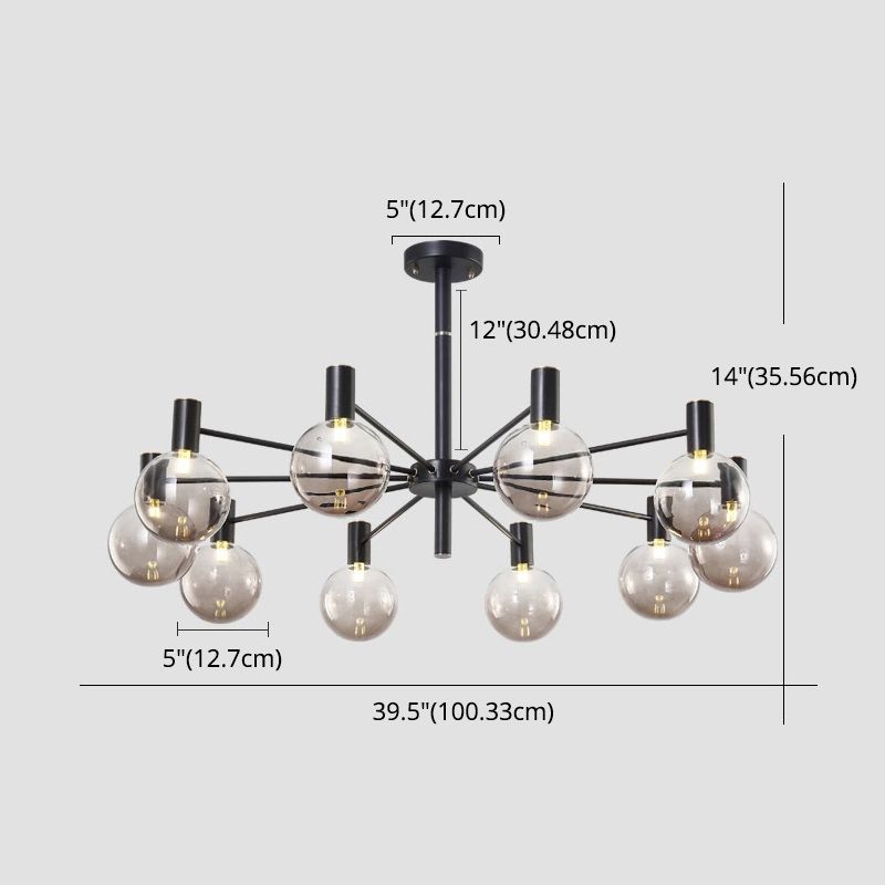 Modern Style Clear Glass Ball Chandelier Light Simplicity Multi Lights Suspension Lamp for Dining Room