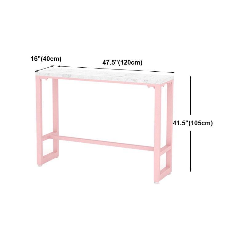 Moderne rosa Rechteck Gegenhöhe Pub Tisch Café Hode Footreest Pub Bar Table