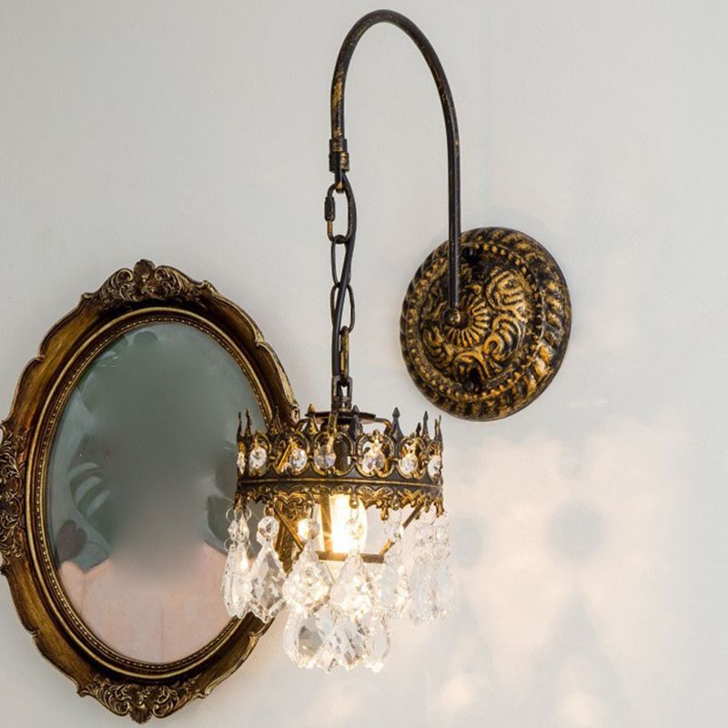 Crystal Unique Shape Sconce Light Modern-Style 1 Light Wall Light Fixtures