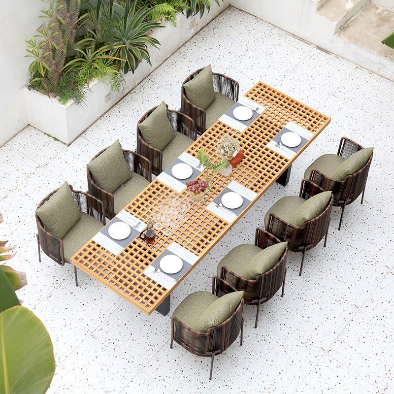 Solid Wood Dining Set Wood Rectangular 1/7/9 Pieces Dining Set