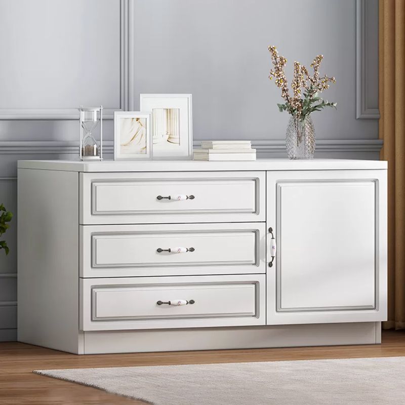 Contemporary Storage Chest White Wood Vertical Dresser for Bedroom