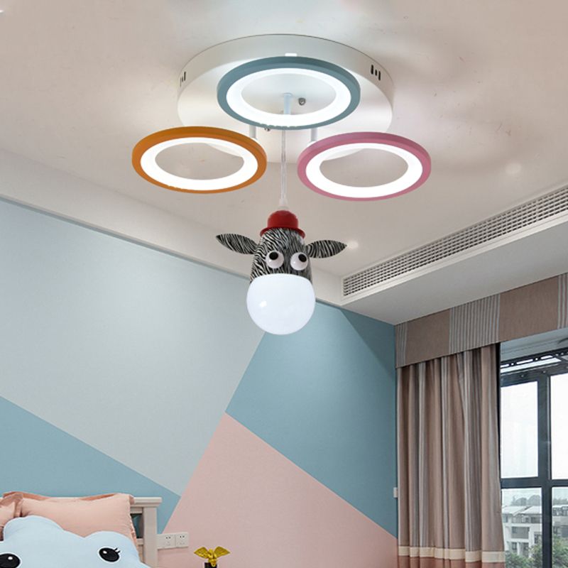 Acrylkreise Anhänger LED LED LED LED HANGE LAMPE mit Giraffe/Pferddesign für Schlafzimmer