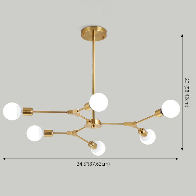 Nordisch minimalistischer Stil Kronleuchter Licht Multi -Lichter Bäste Offenen Glühbirnen -Beleuchtung Anhänger für Schlafzimmer Esszimmer