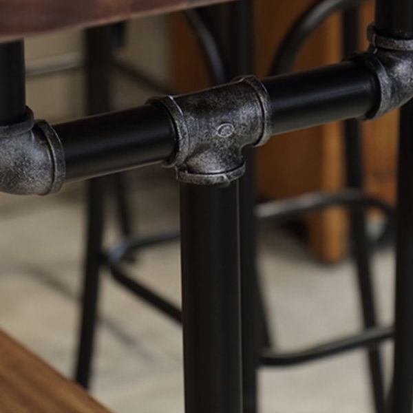 1/4/7 Pieces Industrial Rectangular Wood Top Pub Table with Metal Bar Stool Set