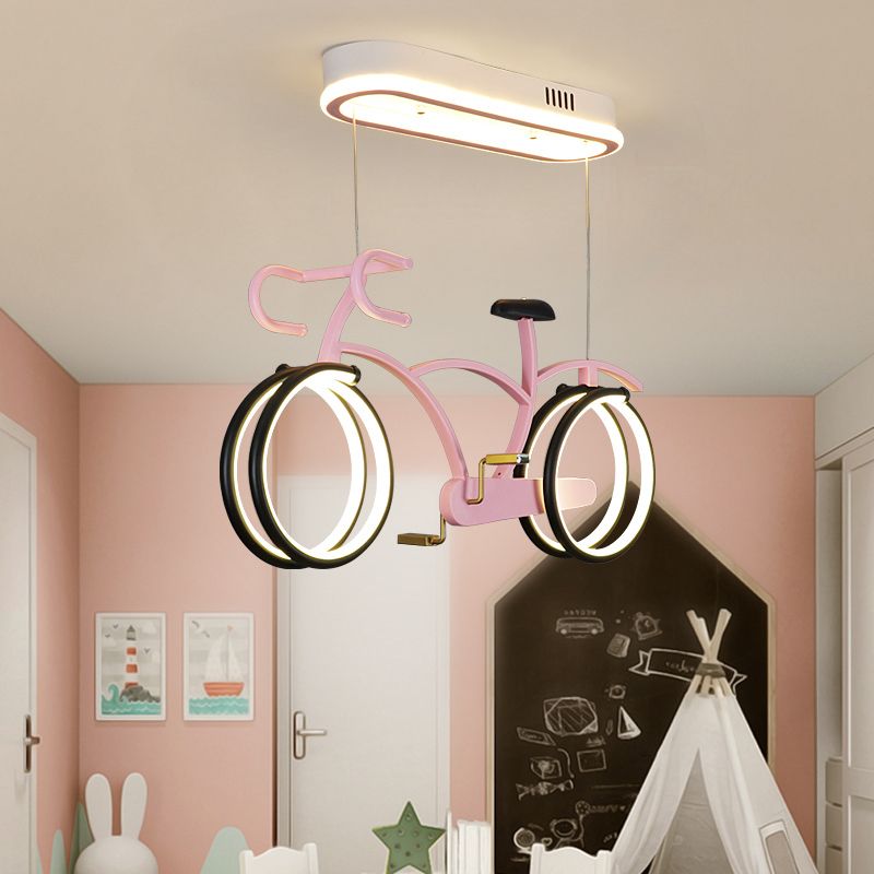Lampadario a pendente a pendente a led bicicletta Creative Acrilico per bambini Acc assi la lampada appesa