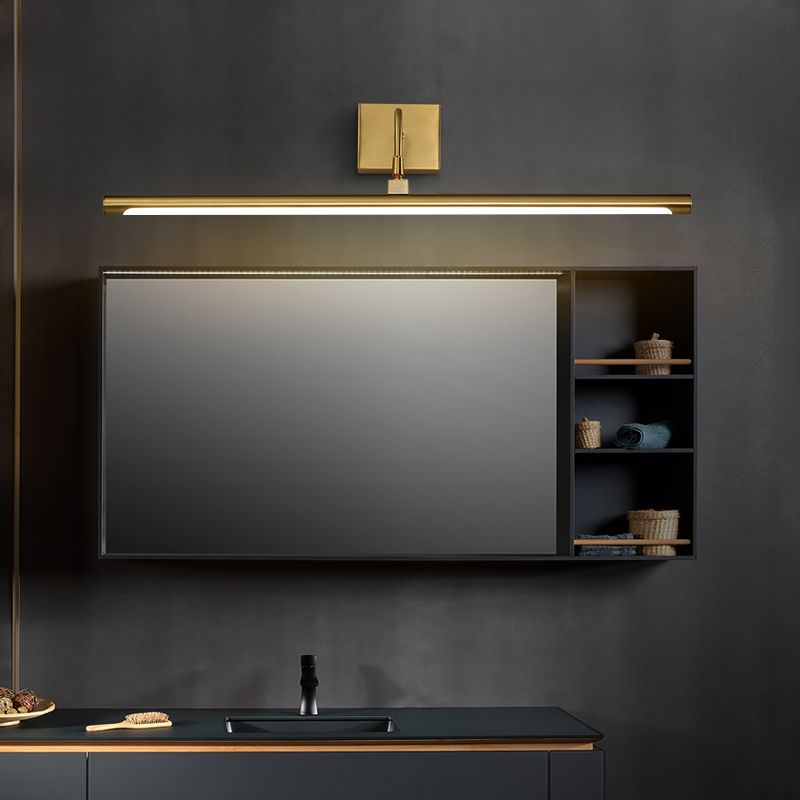 Sconce da parete tubolare in acrilico, lampada da specchio minimalista a LED per bagno con snodo girevole in ottone