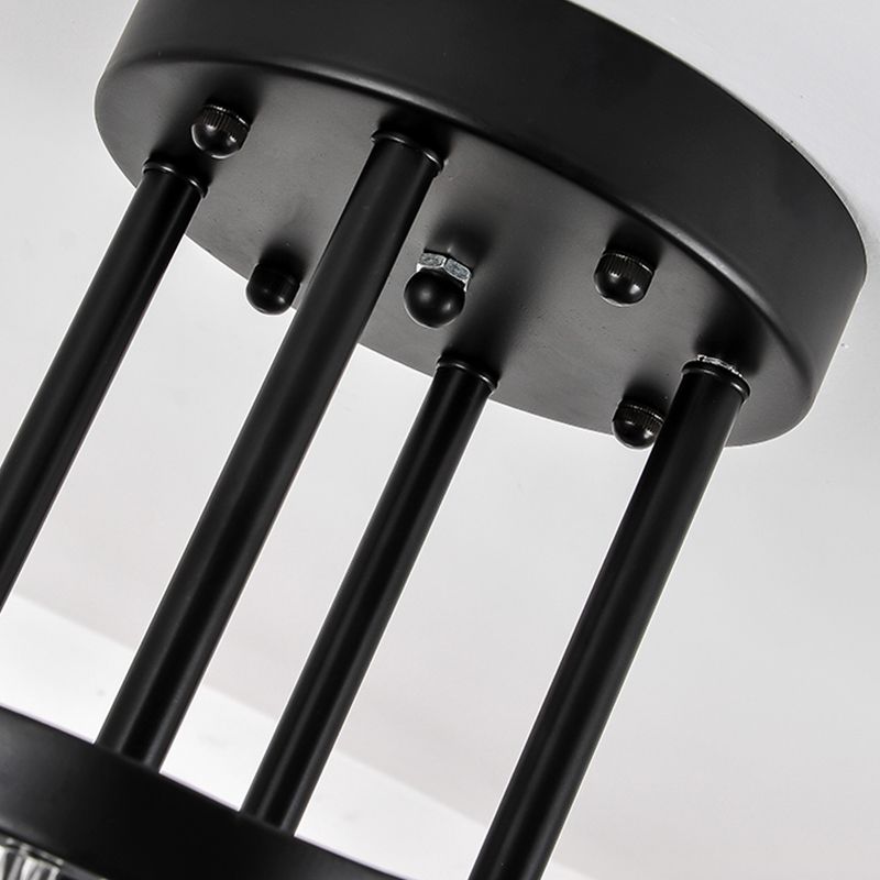 Lámpara de lámpara de montaje semi de metal dorado salas de estar tradicionales lámparas semi descargas con sombra de vidrio