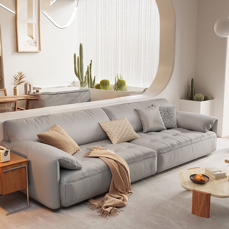 Pillow Top Arm Sectional Sofa in Solid Wood with Cushion Back