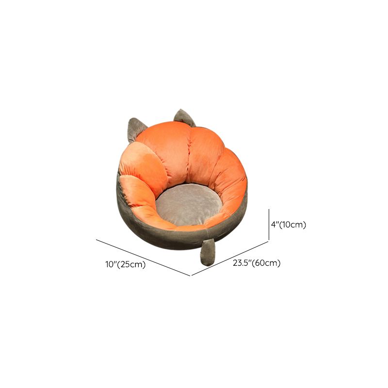 Modern Pouf Ottoman Cotton Upholstered Contrasting Colors Irregular Ottoman