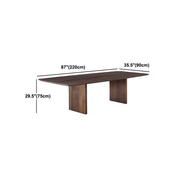 Solid Wood Modern Dining Table Rectangle Kitchen Furniture with Double