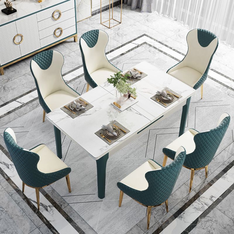 Nordic Style Wingback Armless Dining Chair Leather Dining Side Chair