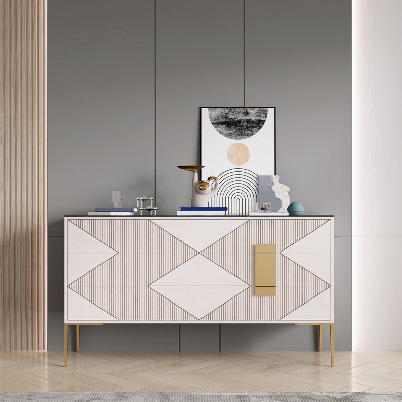 15.6-inch Width Storage Chest Classic Glam Stone Storage Chest Dresser