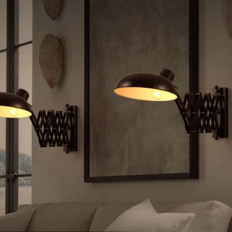 American Retro Industrial Style Swing Arm Wall Lampe 1 leichte Metallleuchten