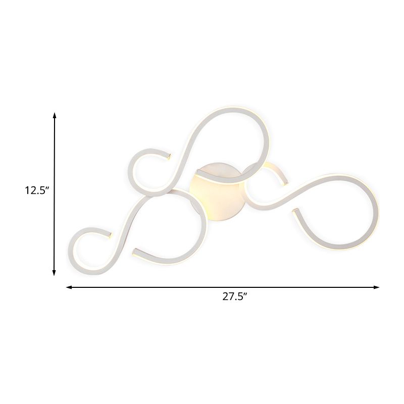 17 "/27.5" H Sala de espiral Sala de pared Spliques Ligos acrílicos LED moderno de iluminación de pared en blanco