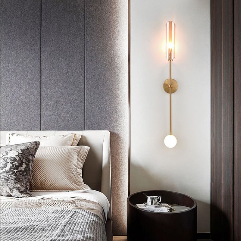 Nórdica Media de metal pared de pared de dorada de oro con vidrio para sala de estar