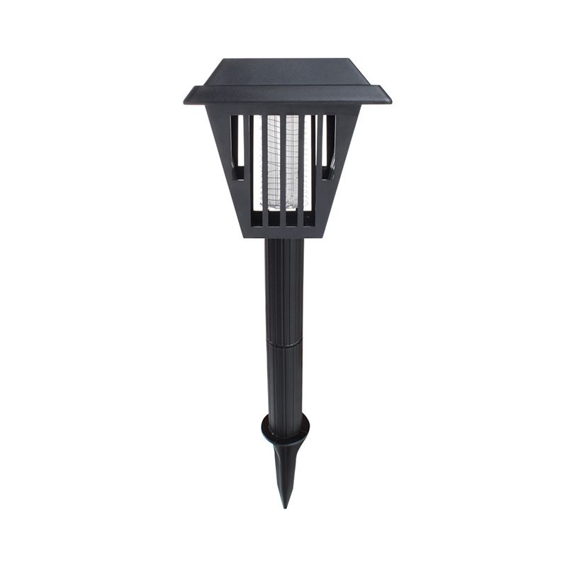 Art Decor Tapered Shape LED Mosquito Light Plastic Courtyard Solar Ground Lighting, Black