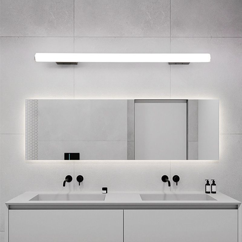 Metal Linear Vanity Lamp Modern 1-Light Vanity Wall Lights in White