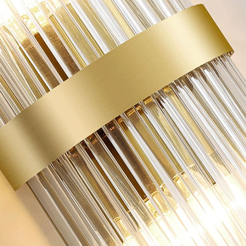 Crystal Geometric Shape Wall Sconce Modern Style 2 Lights Wall Light Fixture in Gold
