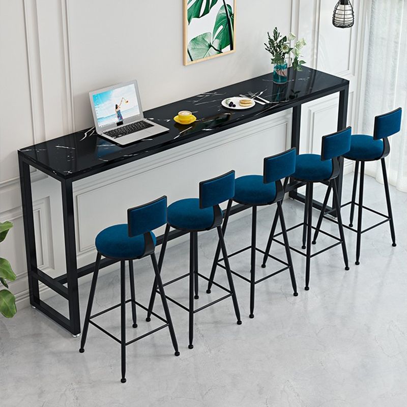 Indoor Glam Bar Dining Table Rectangle Bar Stool Table with Footrest
