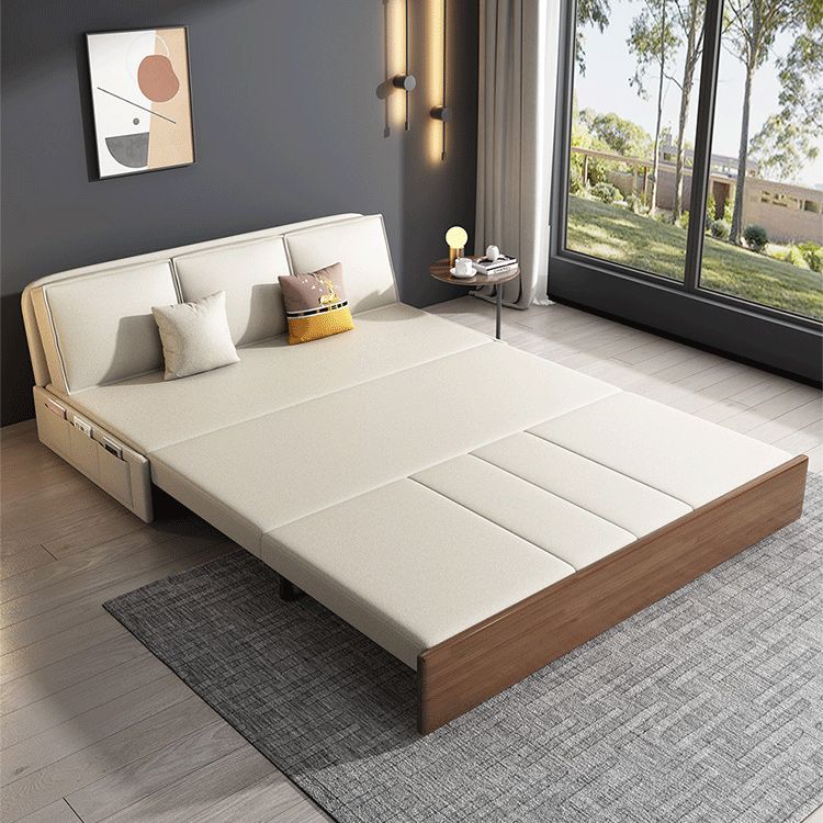 Cushion Back Sofa Futon Armless Convertible Sofa with Storage