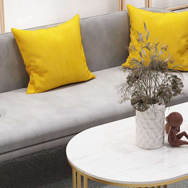 Velvet Contemporary Standard Sofa Sloped Arm Sofa for Living Room, Apartment